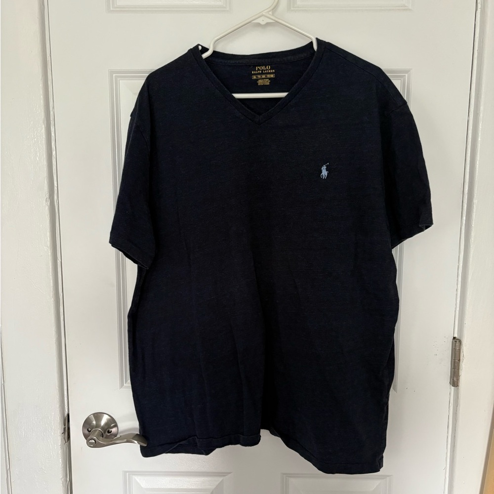 Polo by Ralph Lauren Men's Dark Blue V-Neck Tee